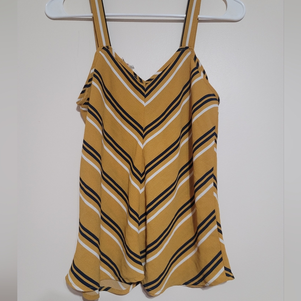 Pink Rose Chevron Mustard and Black Camisole